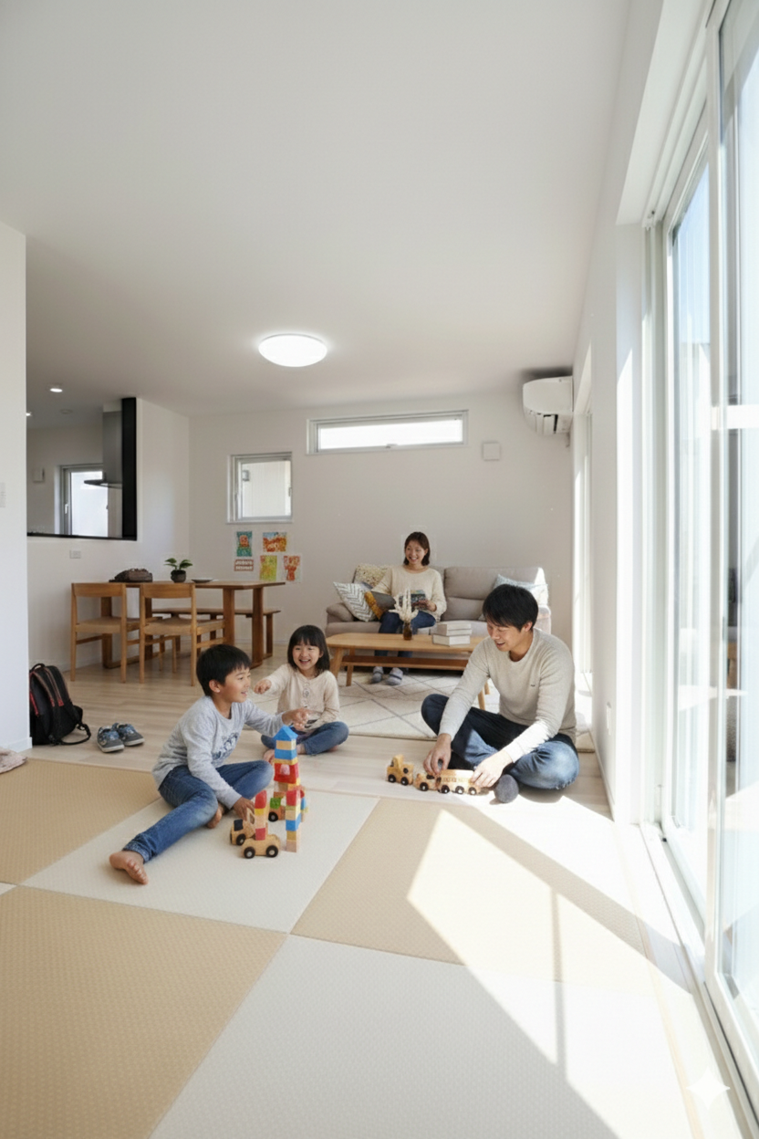 リビングのとなりに、4.5畳の和室。